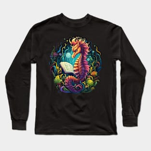 Seahorse Reads Book Long Sleeve T-Shirt